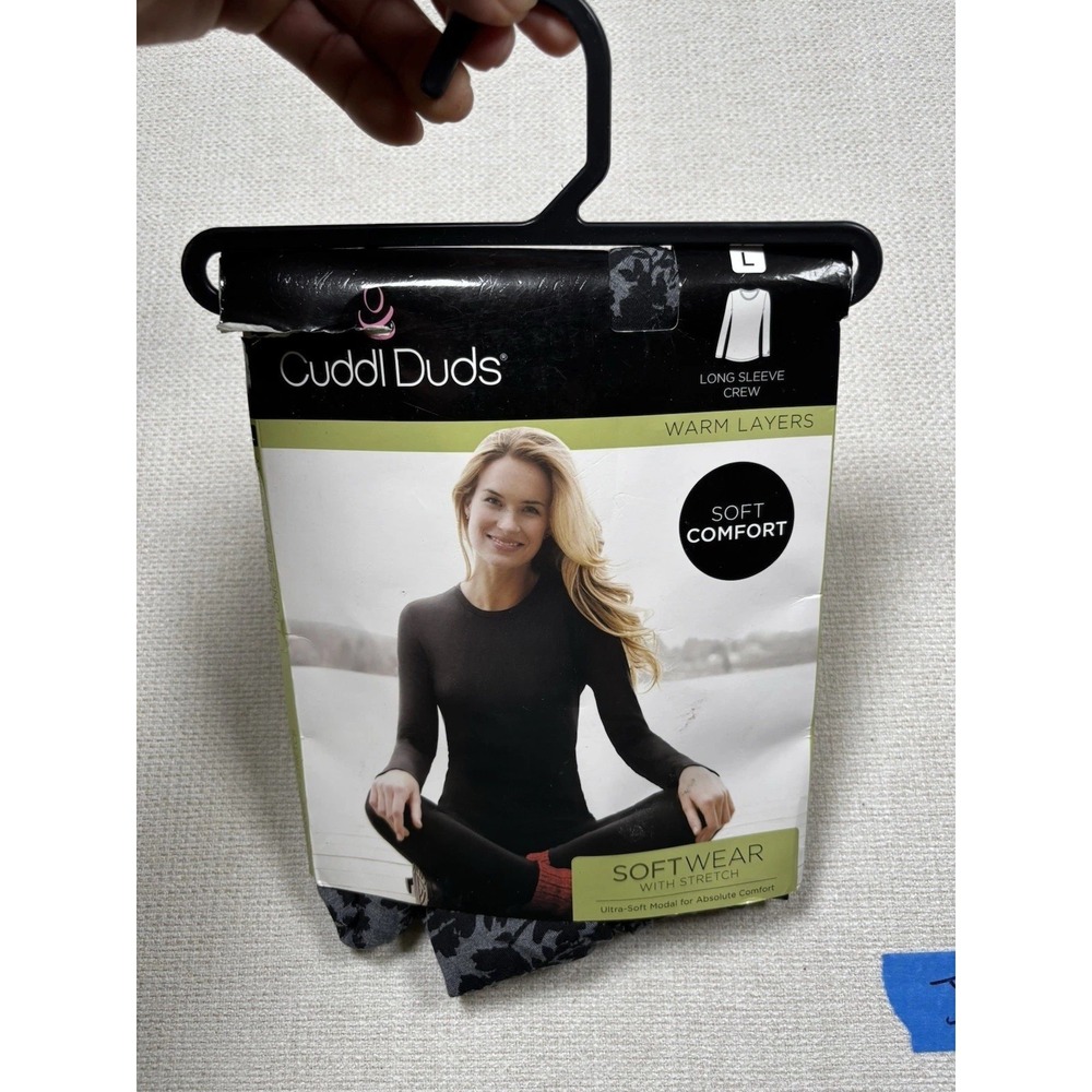 Cuddl Duds Soft Comfort Long Sleeve Crew Women's Size L NEW